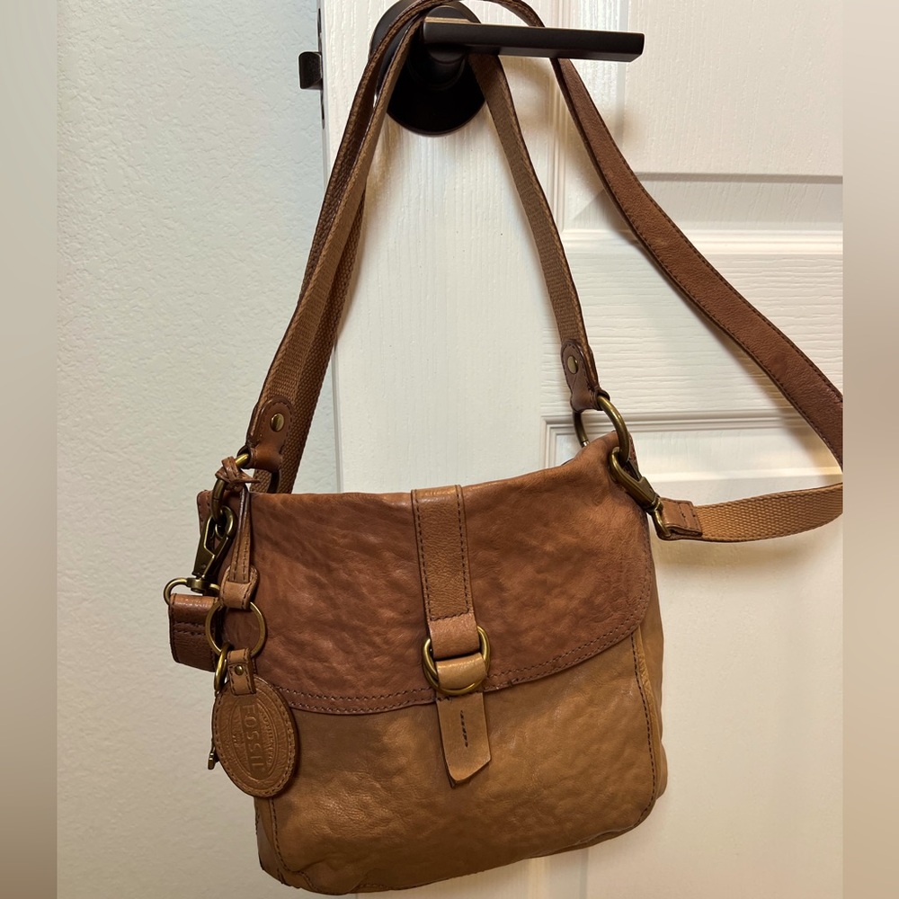 Fossil leather crossbody bag